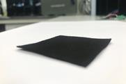 A photograph showing the charged sorbent material